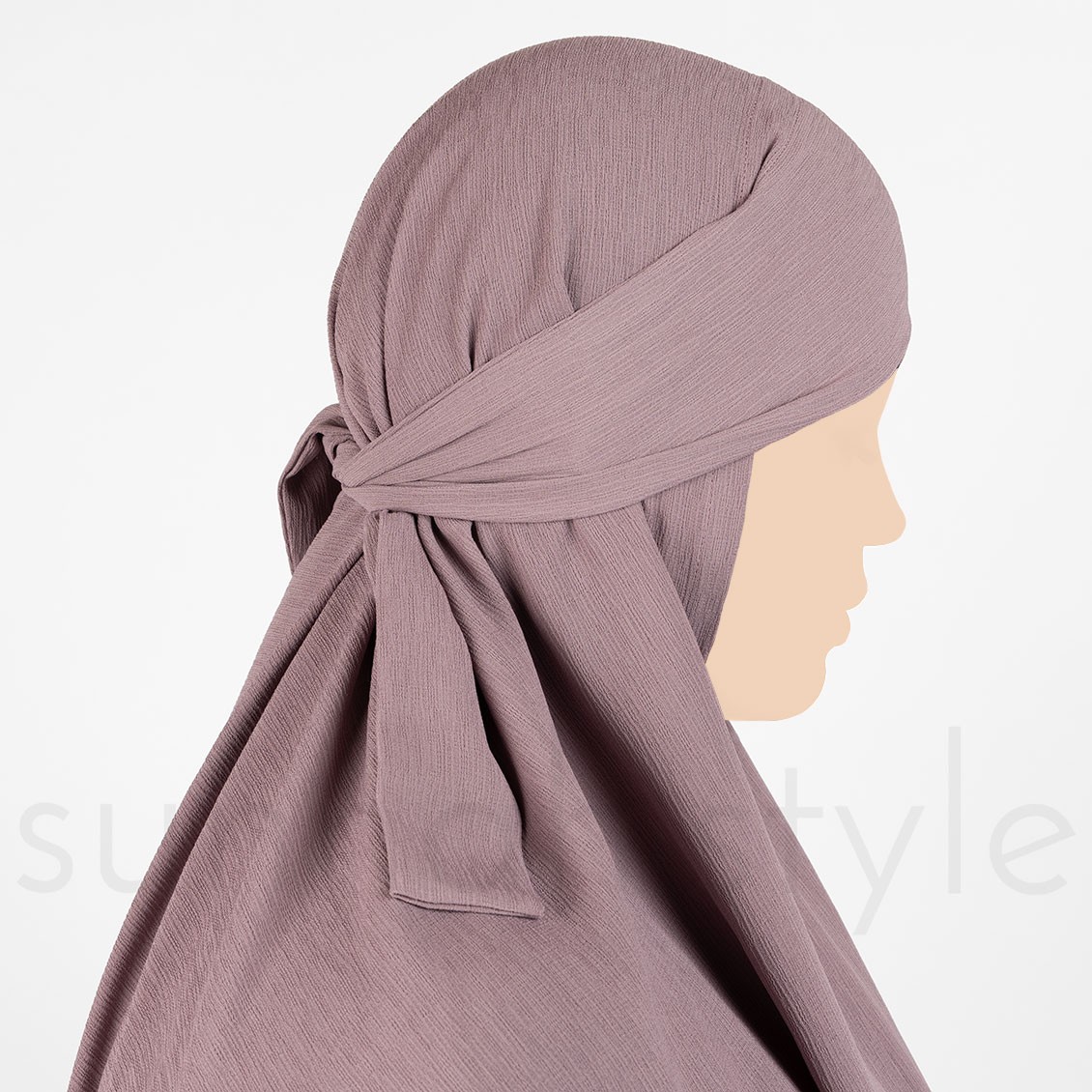 Sunnah Style Brushed Tie-Back Khimar Elderberry